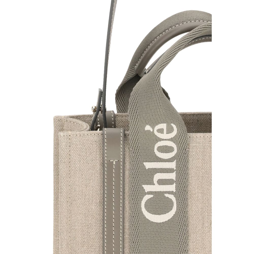 Chloé Beigefarbene Leinen-Handtasche